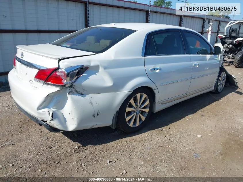 2011 Toyota Avalon Limited VIN: 4T1BK3DB1BU430675 Lot: 40090638