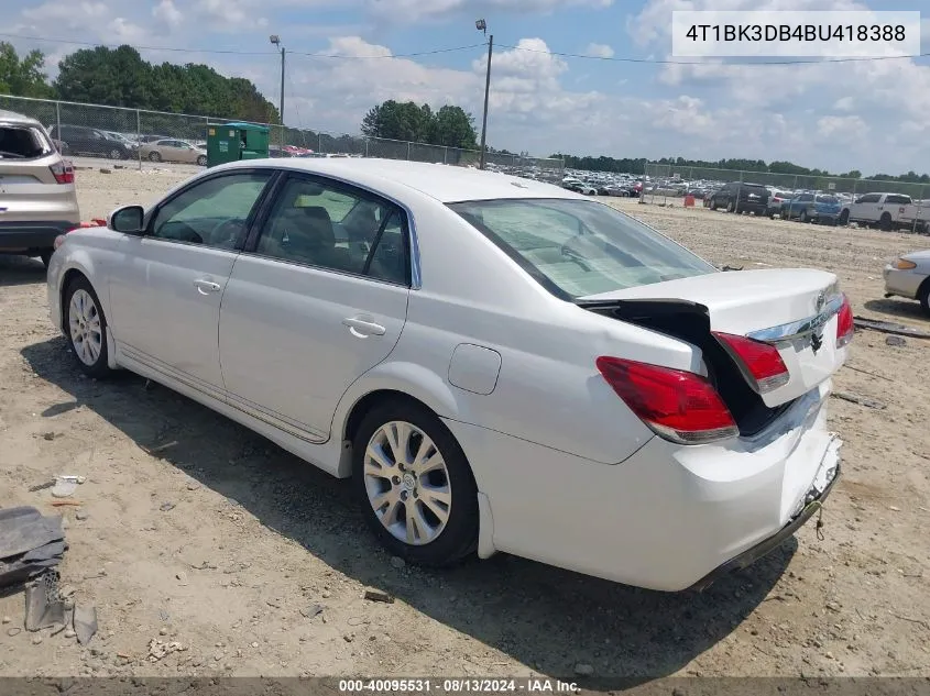 2011 Toyota Avalon VIN: 4T1BK3DB4BU418388 Lot: 40095531