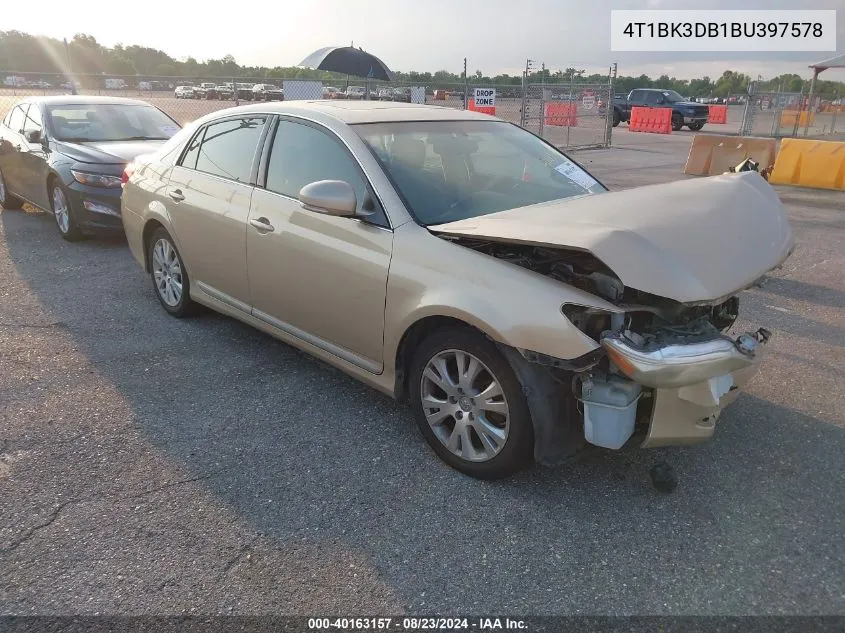 2011 Toyota Avalon VIN: 4T1BK3DB1BU397578 Lot: 40163157