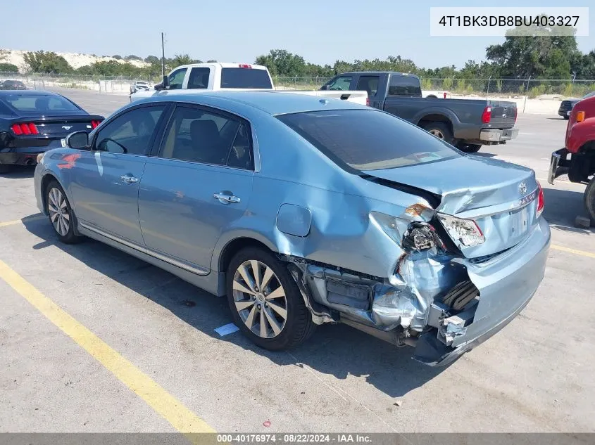 2011 Toyota Avalon Limited VIN: 4T1BK3DB8BU403327 Lot: 40176974