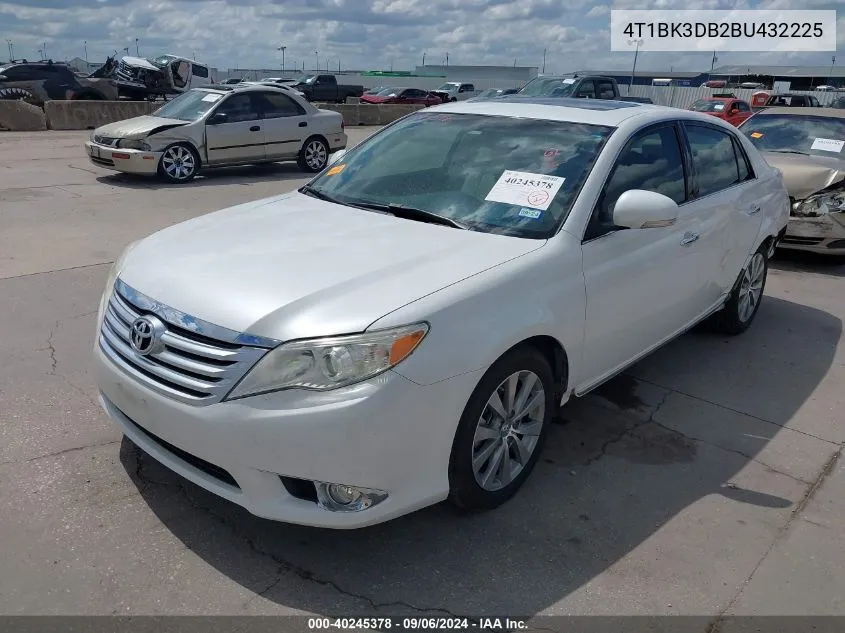 2011 Toyota Avalon Limited VIN: 4T1BK3DB2BU432225 Lot: 40245378