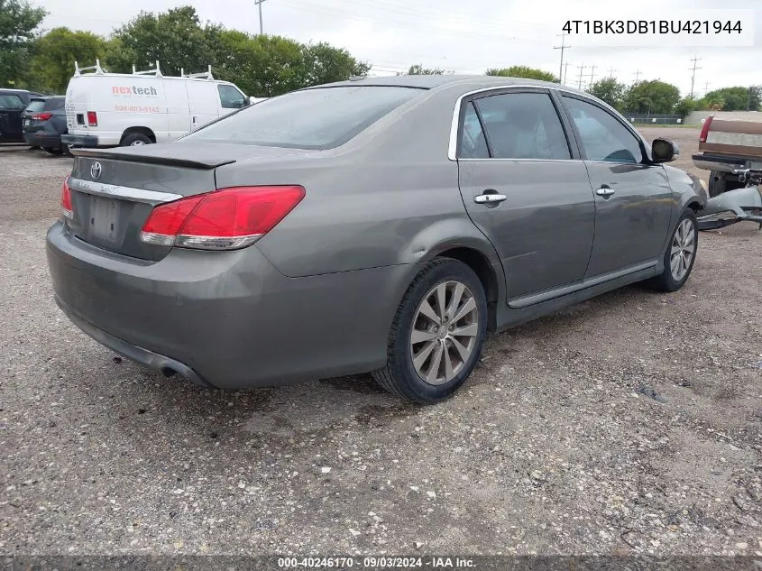 2011 Toyota Avalon Limited VIN: 4T1BK3DB1BU421944 Lot: 40246170