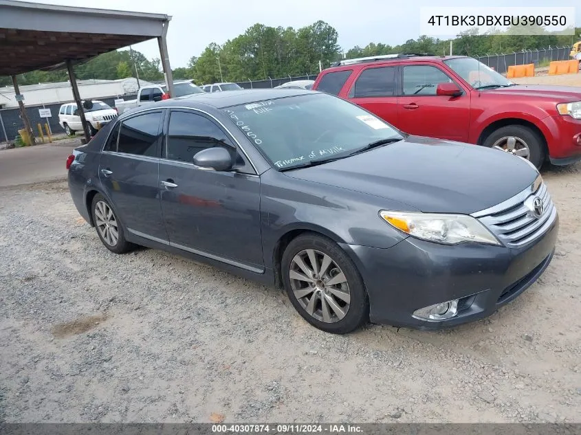 2011 Toyota Avalon Limited VIN: 4T1BK3DBXBU390550 Lot: 40307874