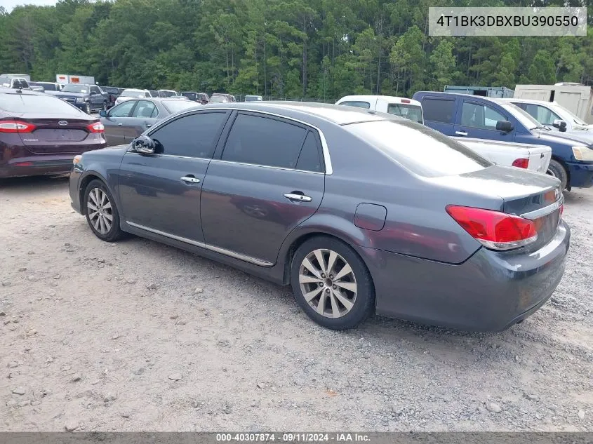 2011 Toyota Avalon Limited VIN: 4T1BK3DBXBU390550 Lot: 40307874