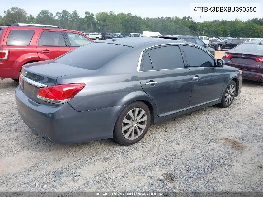 2011 Toyota Avalon Limited VIN: 4T1BK3DBXBU390550 Lot: 40307874