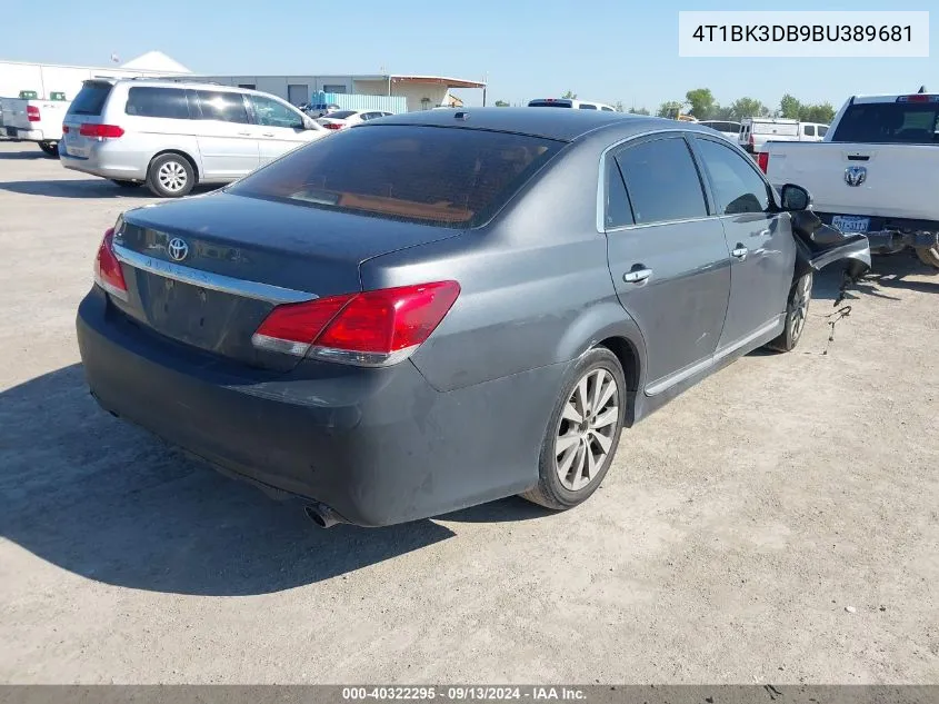 2011 Toyota Avalon Limited VIN: 4T1BK3DB9BU389681 Lot: 40322295