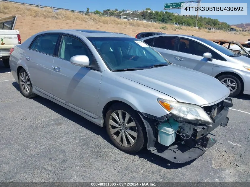 2011 Toyota Avalon Limited VIN: 4T1BK3DB1BU430692 Lot: 40331383