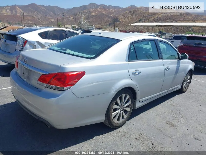 4T1BK3DB1BU430692 2011 Toyota Avalon Limited