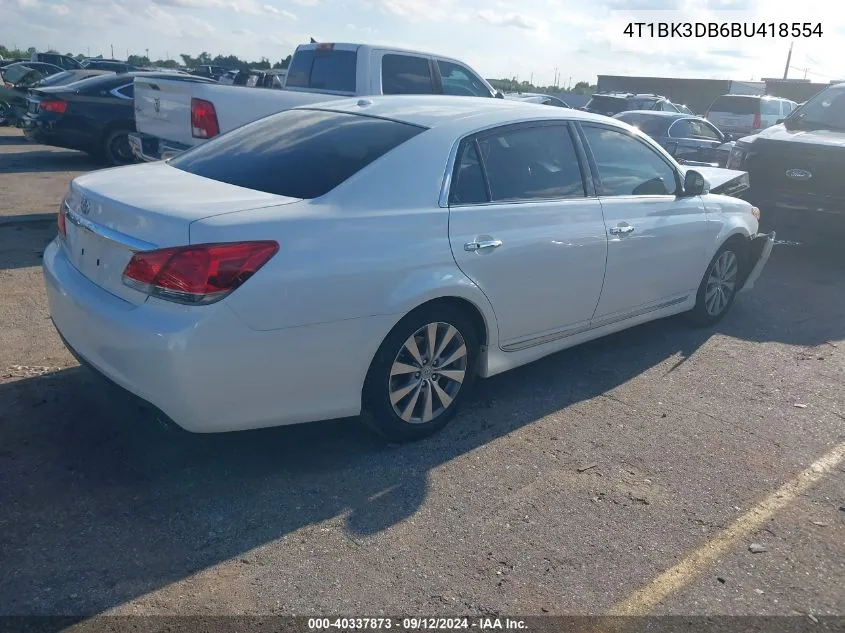 2011 Toyota Avalon Limited VIN: 4T1BK3DB6BU418554 Lot: 40337873