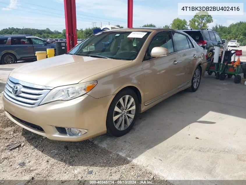 2011 Toyota Avalon Limited VIN: 4T1BK3DB2BU402416 Lot: 40345114