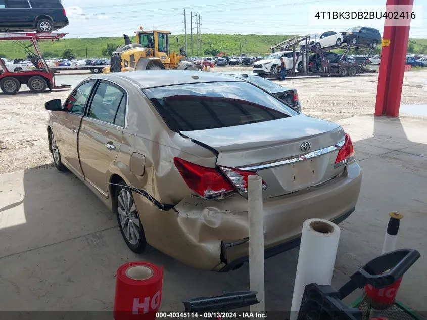 2011 Toyota Avalon Limited VIN: 4T1BK3DB2BU402416 Lot: 40345114