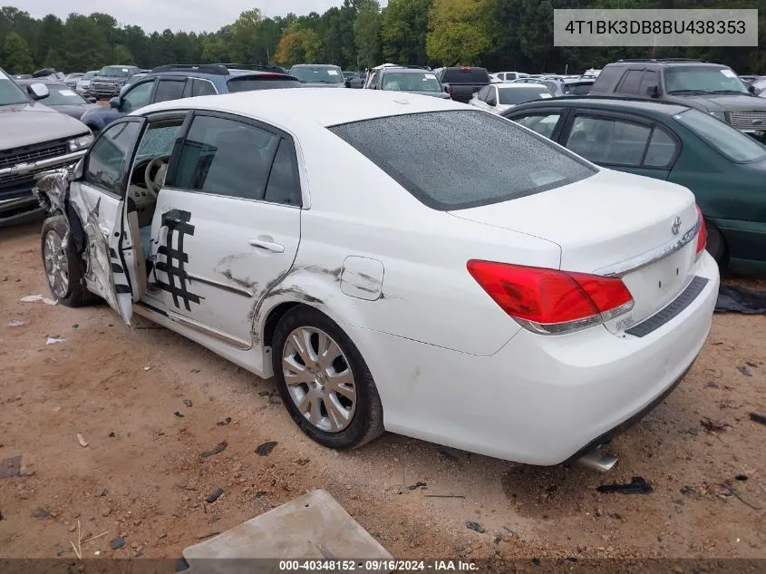 2011 Toyota Avalon Limited VIN: 4T1BK3DB8BU438353 Lot: 40348152