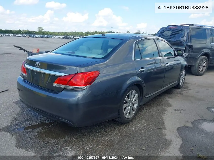 2011 Toyota Avalon Limited VIN: 4T1BK3DB1BU388928 Lot: 40357927