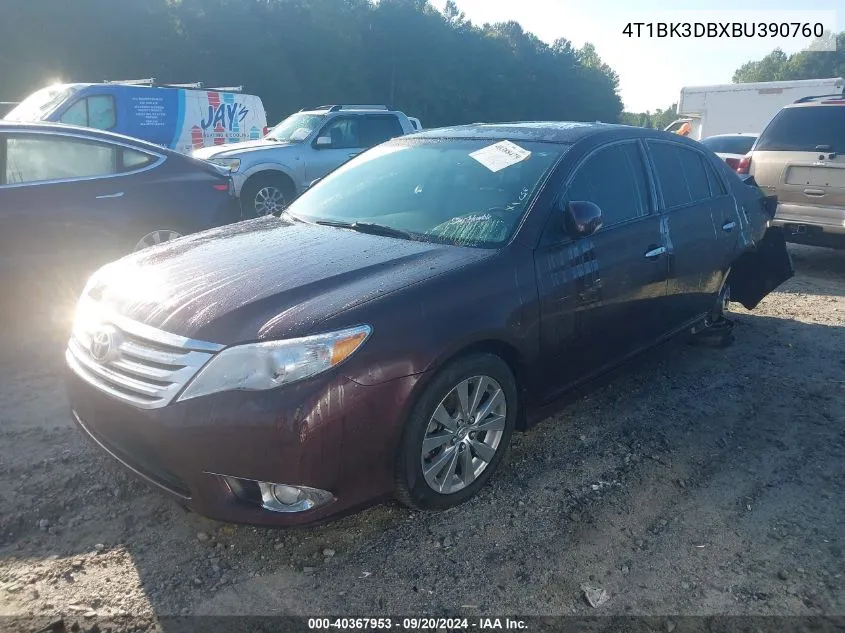 2011 Toyota Avalon Limited VIN: 4T1BK3DBXBU390760 Lot: 40367953