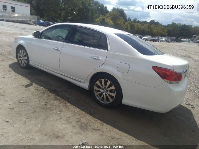 2011 Toyota Avalon Limited VIN: 4T1BK3DB6BU396359 Lot: 40381563