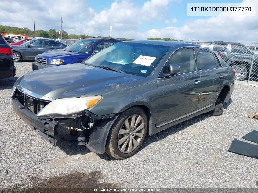 2011 Toyota Avalon Limited VIN: 4T1BK3DB3BU377770 Lot: 40421362