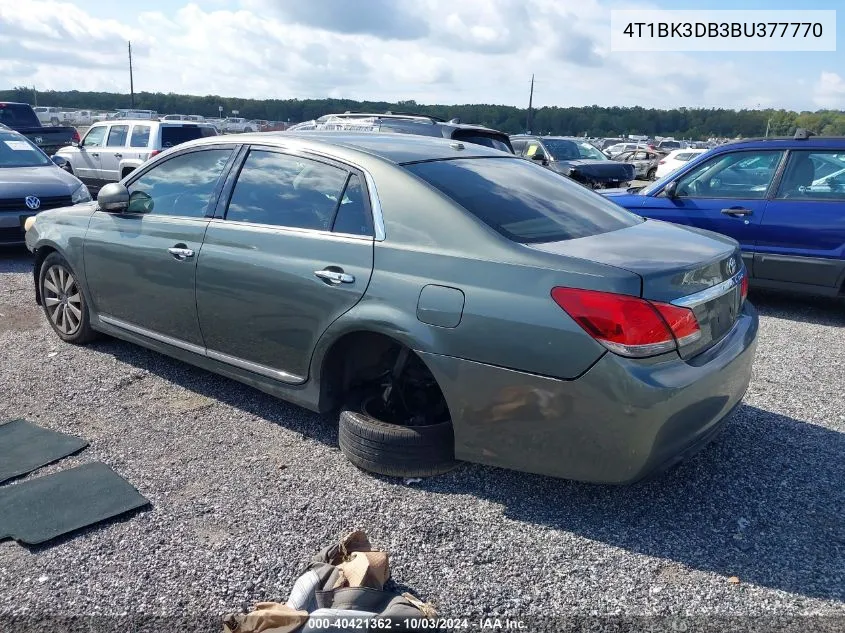 2011 Toyota Avalon Limited VIN: 4T1BK3DB3BU377770 Lot: 40421362