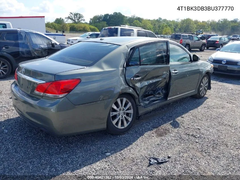 2011 Toyota Avalon Limited VIN: 4T1BK3DB3BU377770 Lot: 40421362