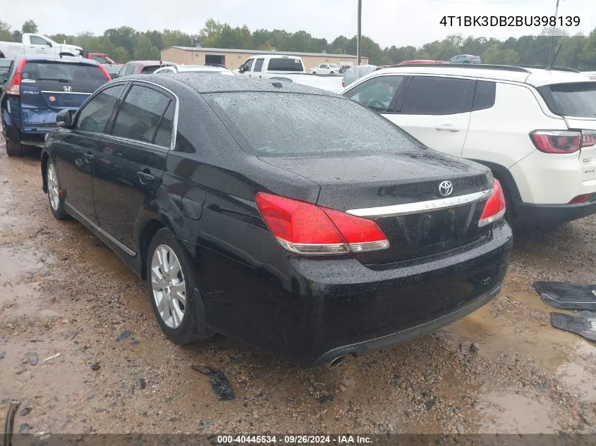 2011 Toyota Avalon Limited VIN: 4T1BK3DB2BU398139 Lot: 40445534