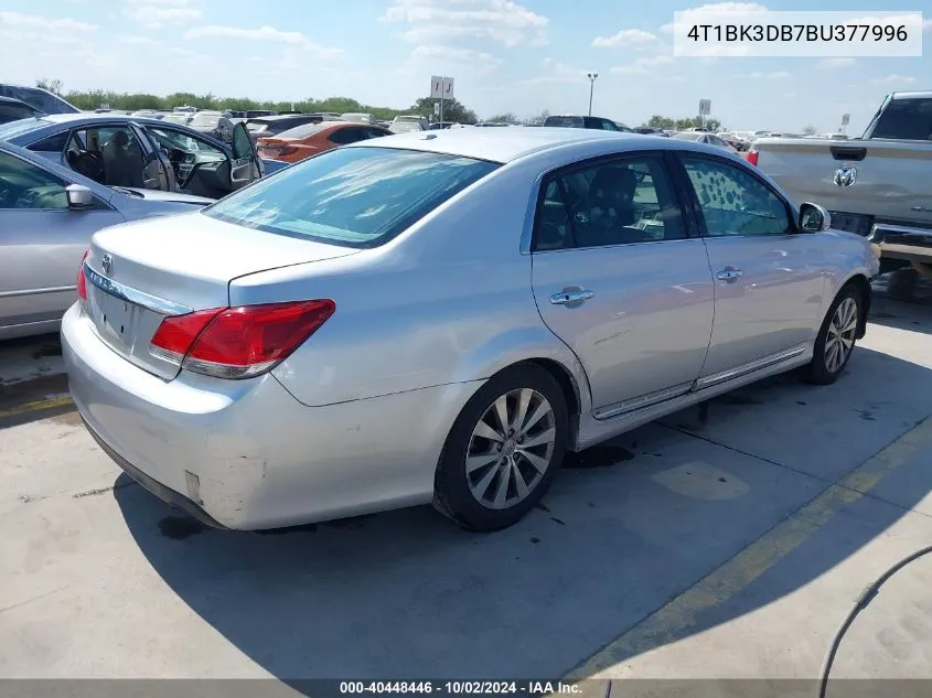 4T1BK3DB7BU377996 2011 Toyota Avalon Limited