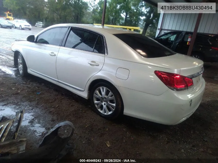 4T1BK3DB8BU430494 2011 Toyota Avalon