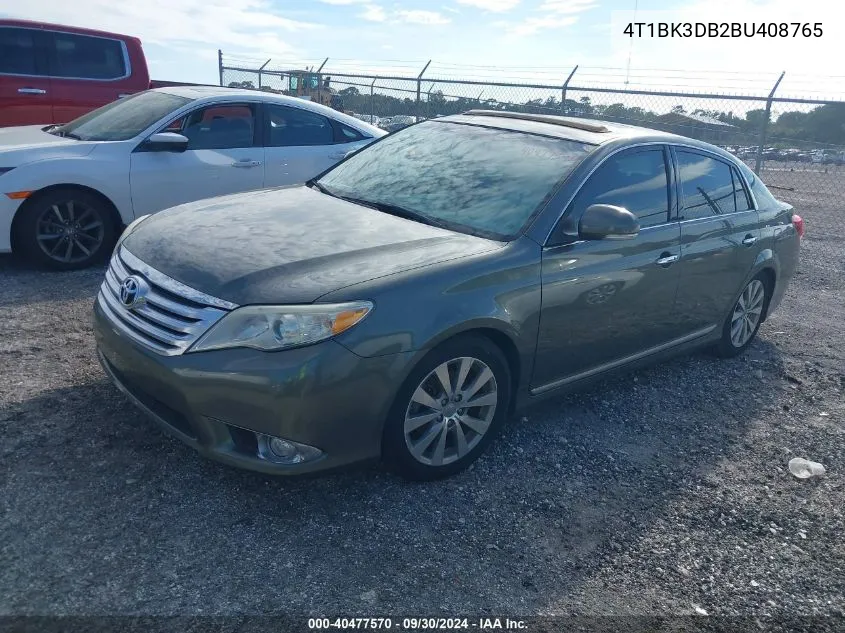 4T1BK3DB2BU408765 2011 Toyota Avalon Limited