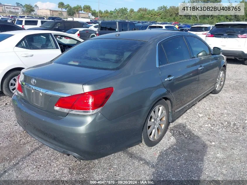 2011 Toyota Avalon Limited VIN: 4T1BK3DB2BU408765 Lot: 40477570