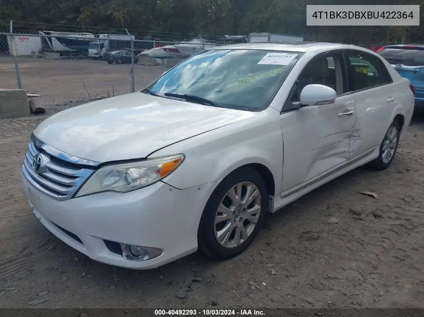 2011 Toyota Avalon VIN: 4T1BK3DBXBU422364 Lot: 40492293