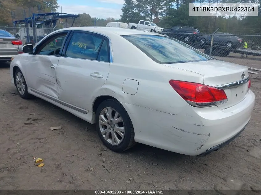 2011 Toyota Avalon VIN: 4T1BK3DBXBU422364 Lot: 40492293