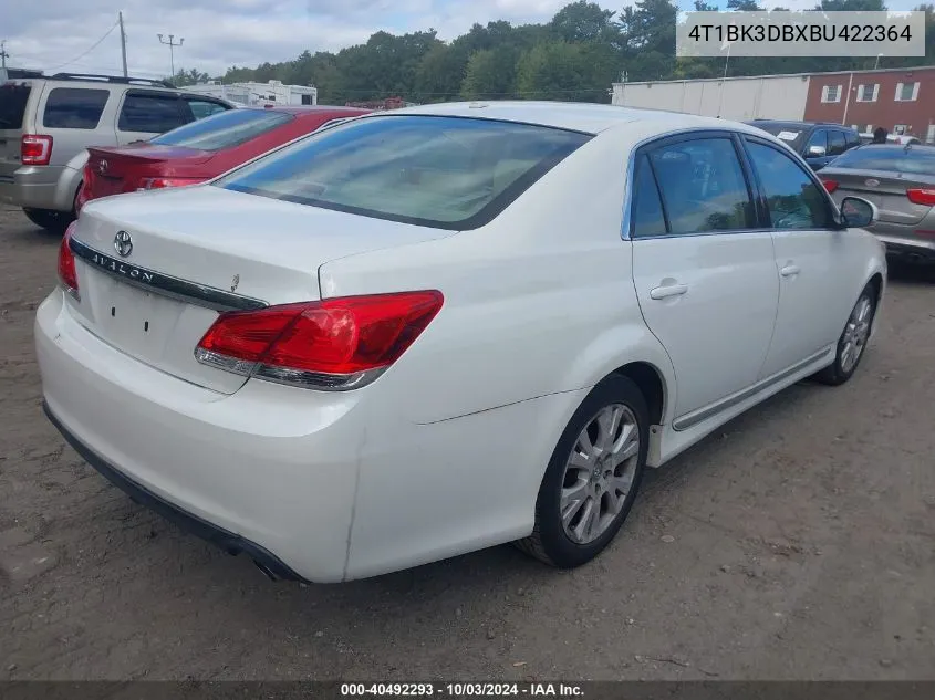 2011 Toyota Avalon VIN: 4T1BK3DBXBU422364 Lot: 40492293