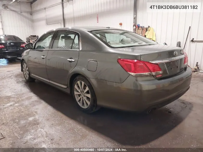 2011 Toyota Avalon Limited VIN: 4T1BK3DB6BU381182 Lot: 40500460