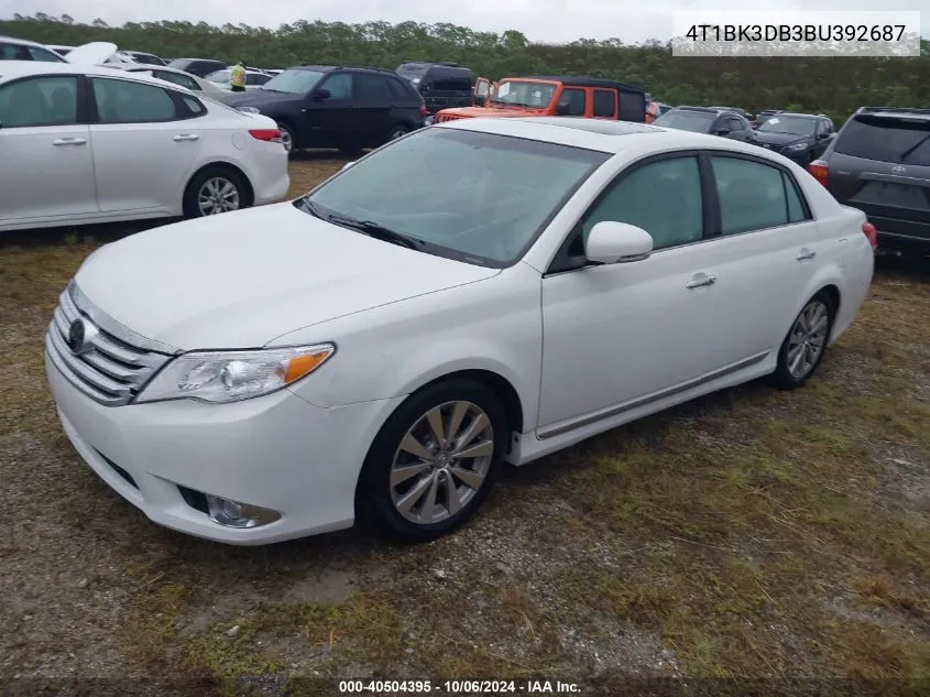 2011 Toyota Avalon Limited VIN: 4T1BK3DB3BU392687 Lot: 40504395