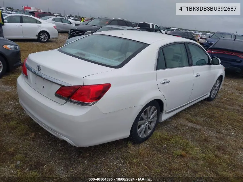 2011 Toyota Avalon Limited VIN: 4T1BK3DB3BU392687 Lot: 40504395