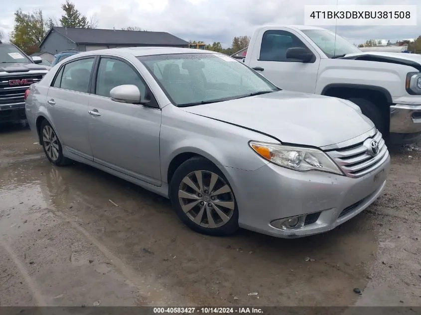 2011 Toyota Avalon Limited VIN: 4T1BK3DBXBU381508 Lot: 40583427