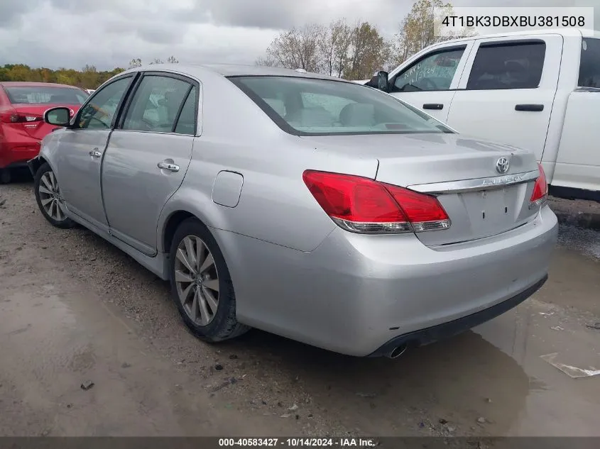 2011 Toyota Avalon Limited VIN: 4T1BK3DBXBU381508 Lot: 40583427