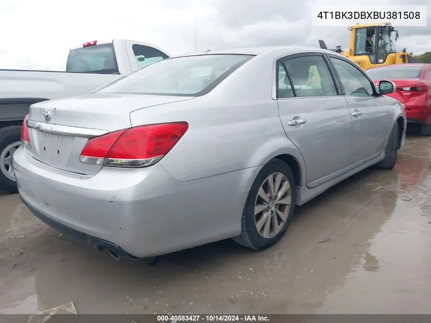 2011 Toyota Avalon Limited VIN: 4T1BK3DBXBU381508 Lot: 40583427