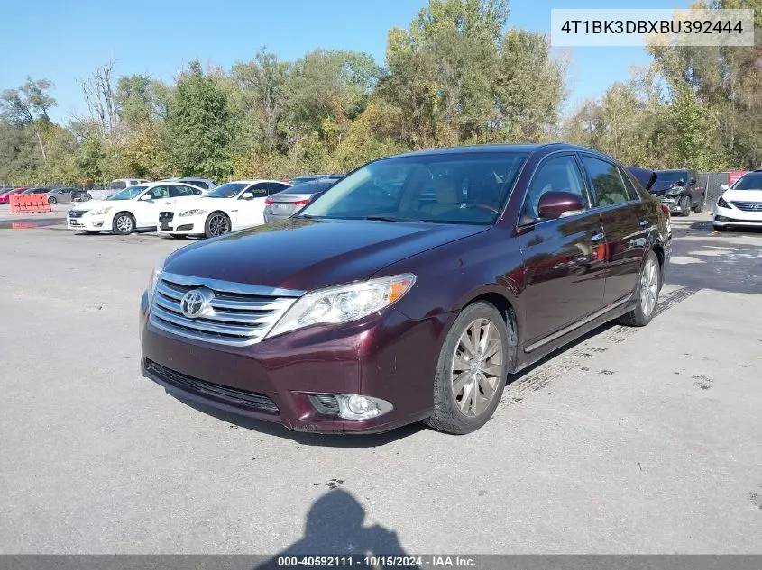 2011 Toyota Avalon Limited VIN: 4T1BK3DBXBU392444 Lot: 40592111