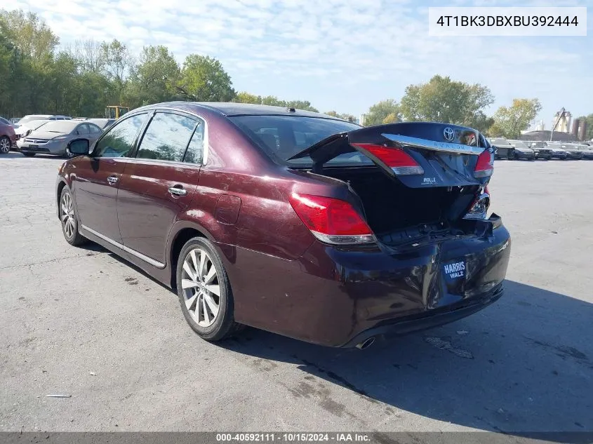 2011 Toyota Avalon Limited VIN: 4T1BK3DBXBU392444 Lot: 40592111