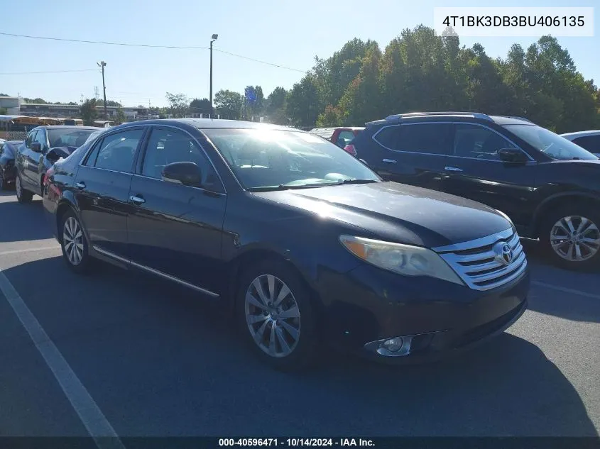 2011 Toyota Avalon Limited VIN: 4T1BK3DB3BU406135 Lot: 40596471