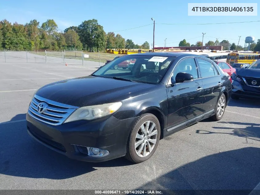 2011 Toyota Avalon Limited VIN: 4T1BK3DB3BU406135 Lot: 40596471