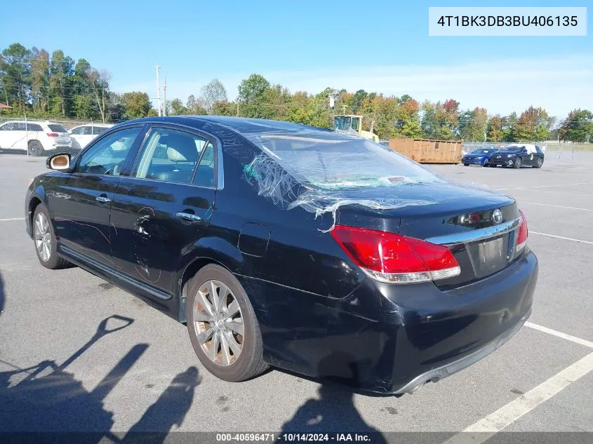 2011 Toyota Avalon Limited VIN: 4T1BK3DB3BU406135 Lot: 40596471