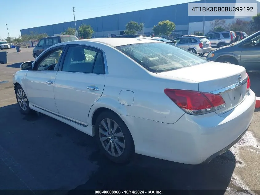 2011 Toyota Avalon Limited VIN: 4T1BK3DB0BU399192 Lot: 40608966