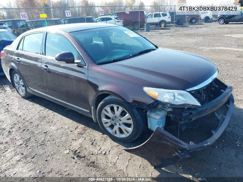 2011 Toyota Avalon VIN: 4T1BK3DBXBU378429 Lot: 40627285