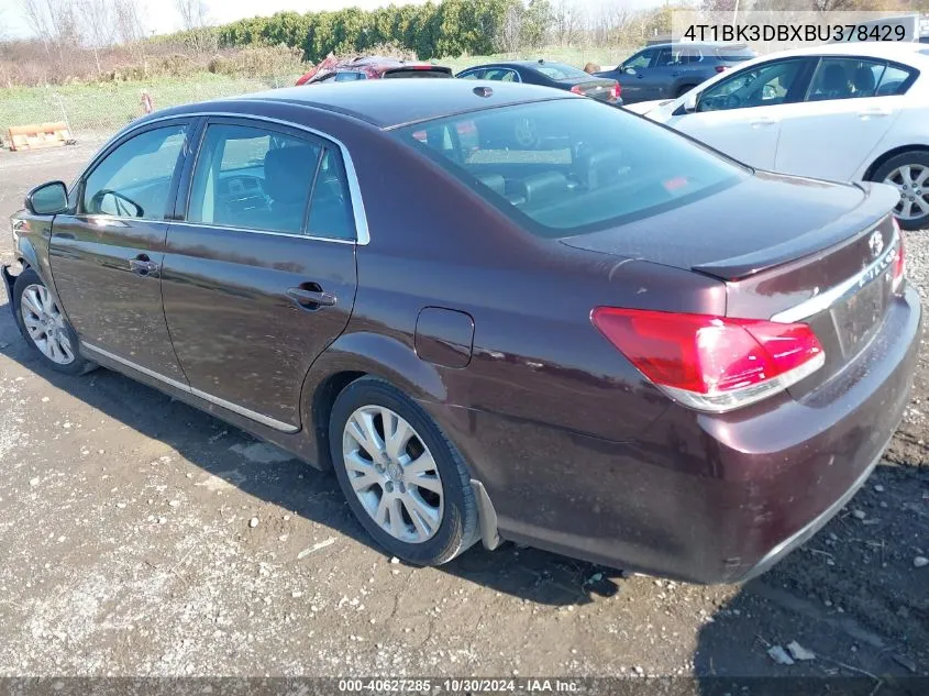 2011 Toyota Avalon VIN: 4T1BK3DBXBU378429 Lot: 40627285