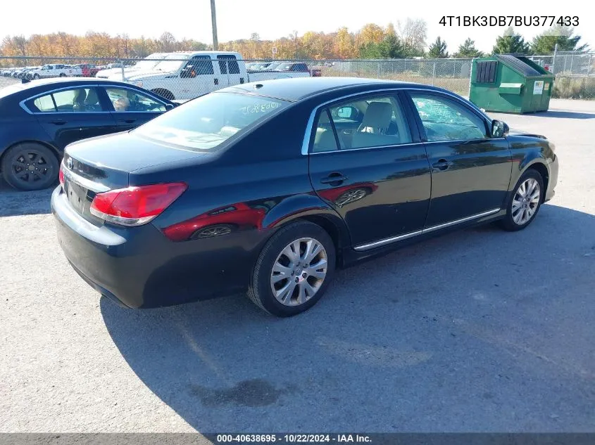 2011 Toyota Avalon VIN: 4T1BK3DB7BU377433 Lot: 40638695