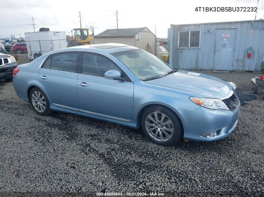 2011 Toyota Avalon Limited VIN: 4T1BK3DB5BU372232 Lot: 40658803