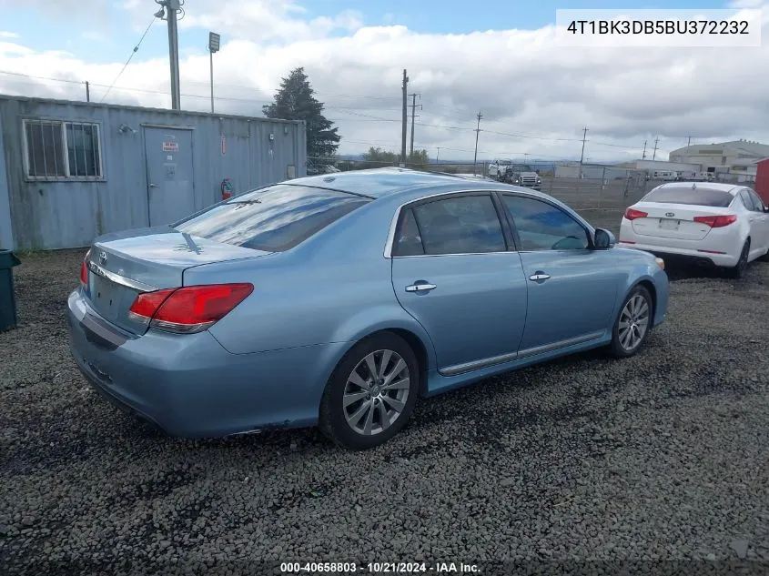 2011 Toyota Avalon Limited VIN: 4T1BK3DB5BU372232 Lot: 40658803