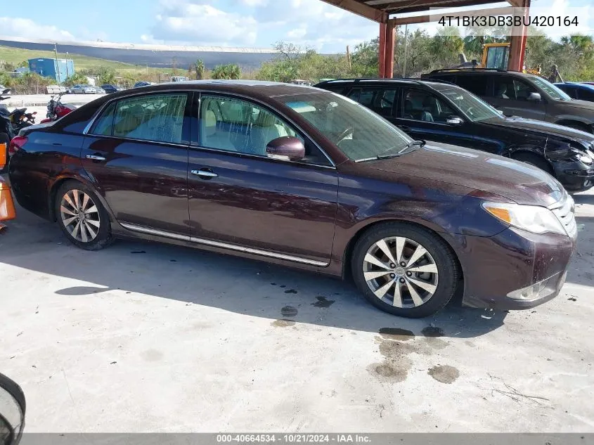 2011 Toyota Avalon Limited VIN: 4T1BK3DB3BU420164 Lot: 40664534