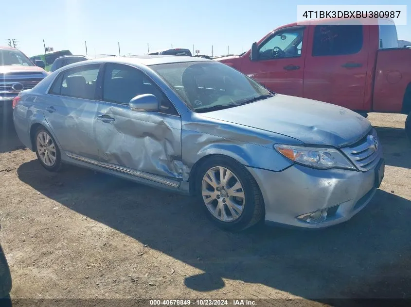 2011 Toyota Avalon VIN: 4T1BK3DBXBU380987 Lot: 40678849