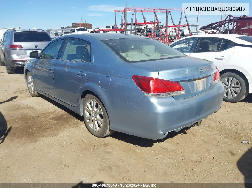 2011 Toyota Avalon VIN: 4T1BK3DBXBU380987 Lot: 40678849